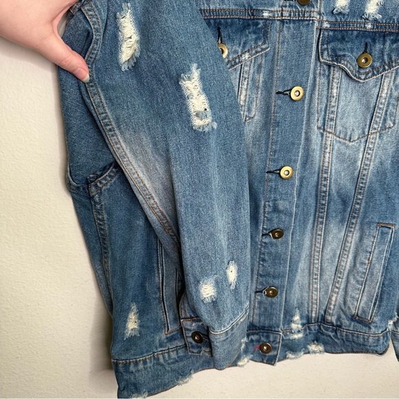 LeShop distressed denim jacket - Picture 4 of 8